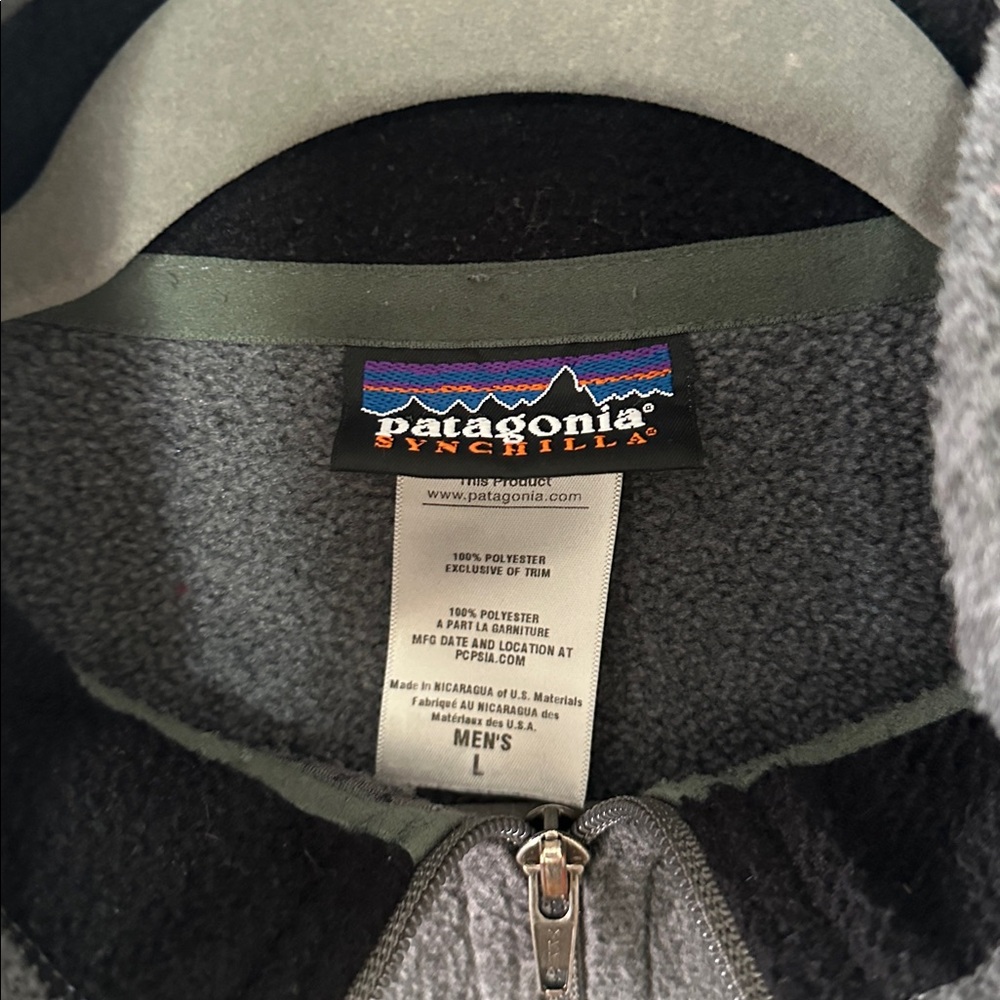 Patagonia Synchilla Fleece Vest Men’s Large Gray Full Zip EUC - Picture 2 of 5